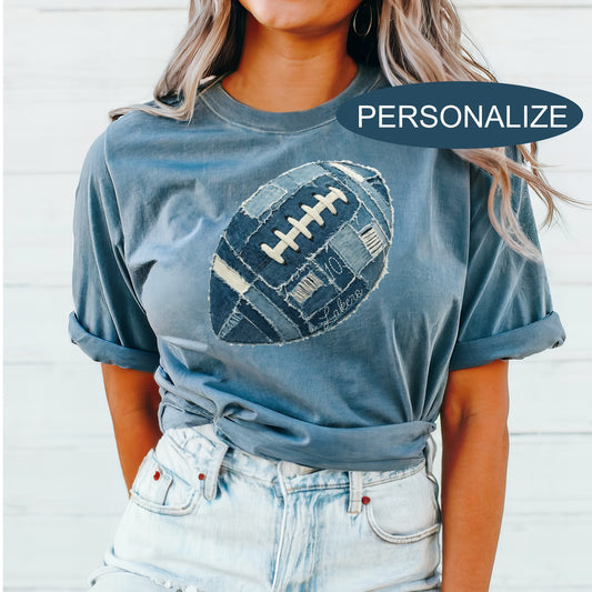 Football Faux Bluejean T-Shirt Comfort Colors Tee (Copy)