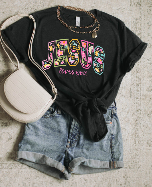 Jesus Loves You Black Tee