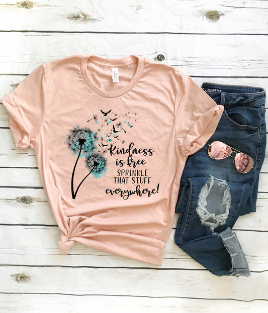 *PRINTERS CHOICE* Kindness Is Free Peach Tee