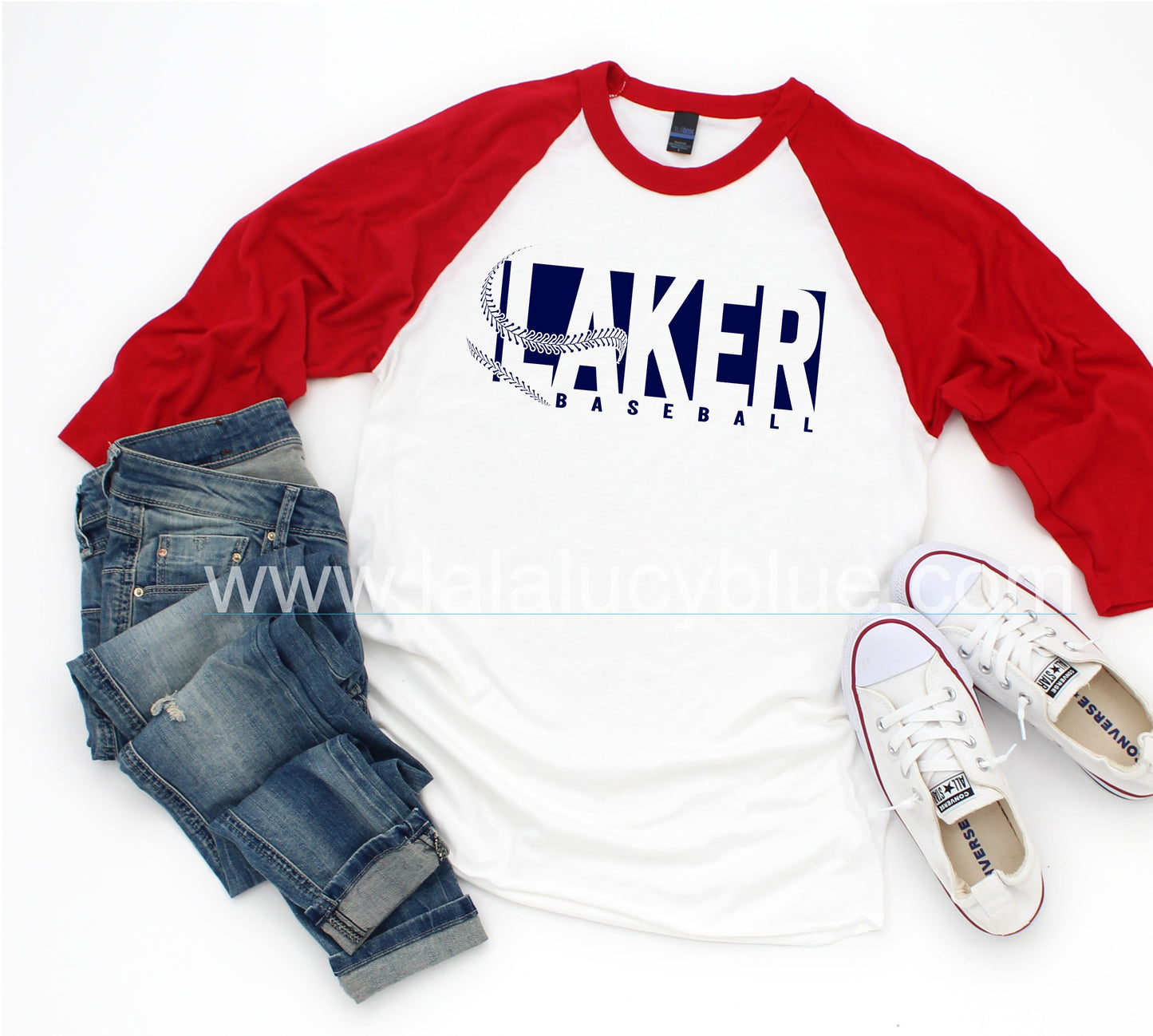 Laker Baseball Red Sleeve Raglan