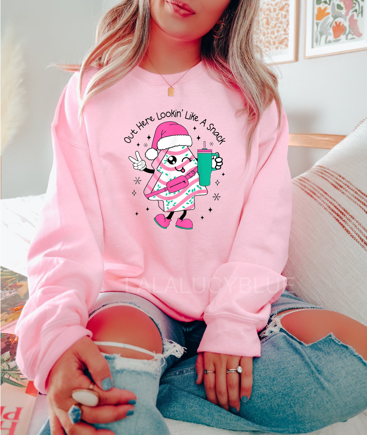 Out Here Looking Like A Snack Pink Sweatshirt