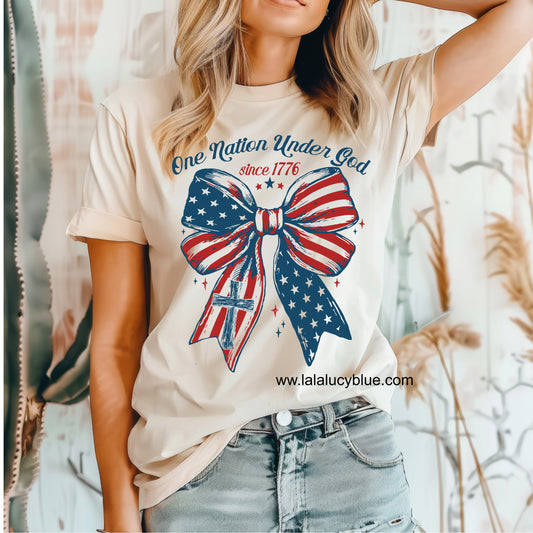 One Nation Under God Cream Tee