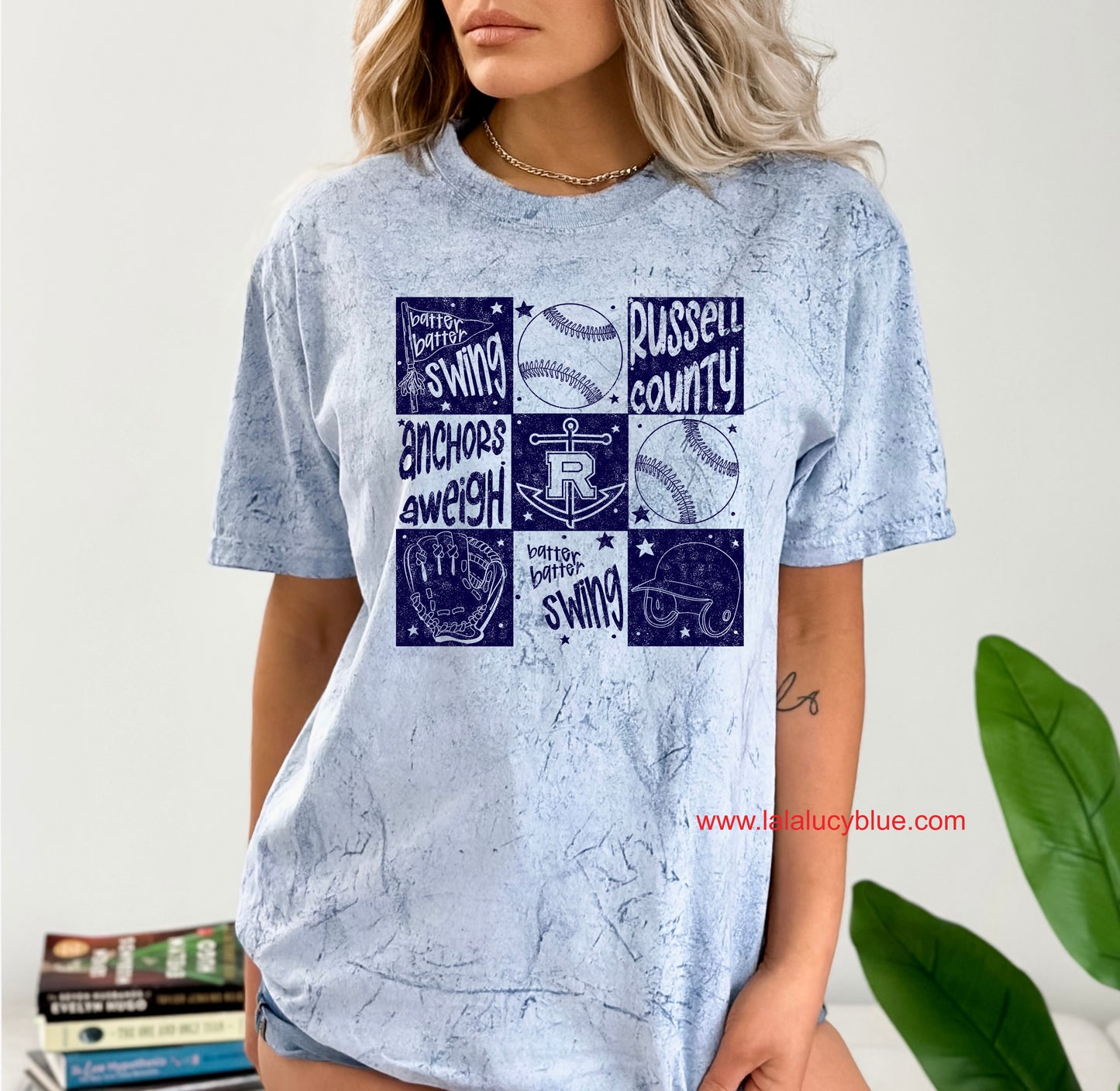 Russell County Baseball Blue Colorblast T-Shirt