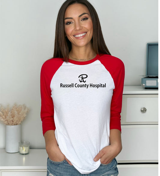 Russell County Hospital 3/4 Raglans *CHOOSE COLORS*
