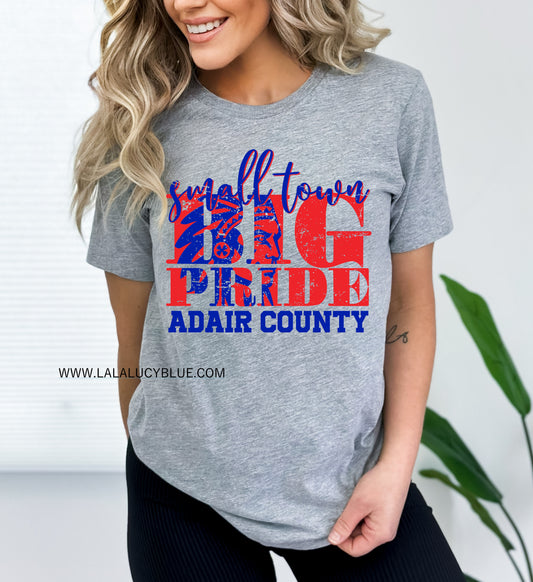 Small Town Big Pride Adair County Grey T-Shirt
