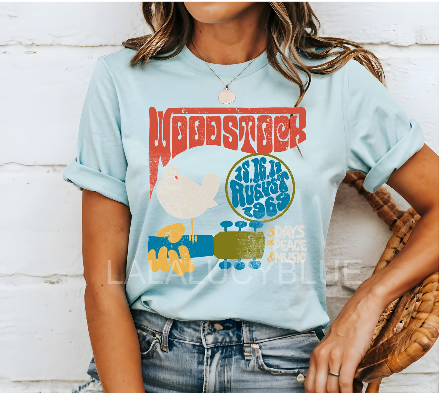 Woodstock Light Blue Tee