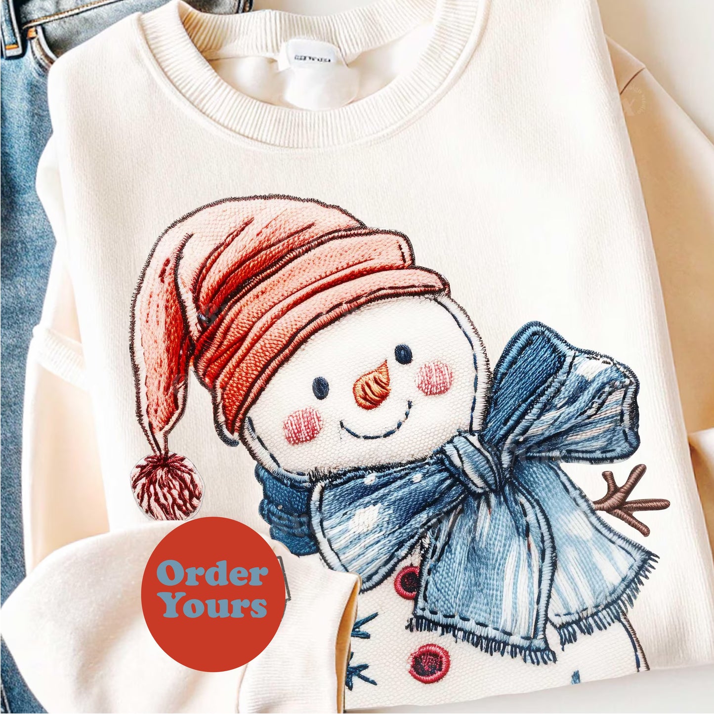 Bluejean Snowman Cream Sweatshirt SS3000