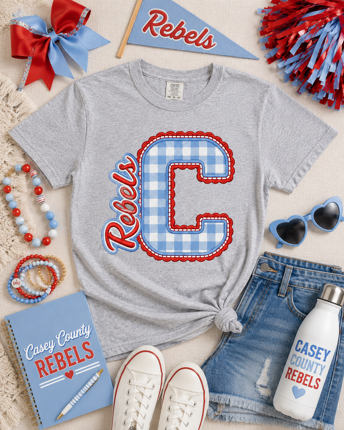 Casey County Rebels C - Grey Tee *CHOOSE STYLE*