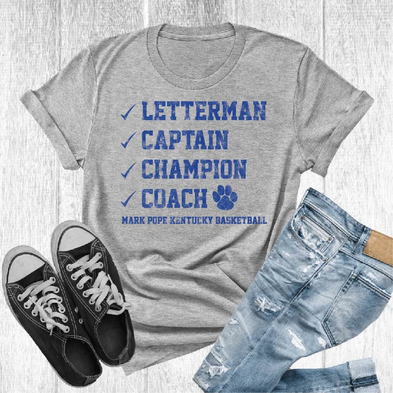 Mark Pope Coach Kentucky Basketball Vintage Grey T=Shirt