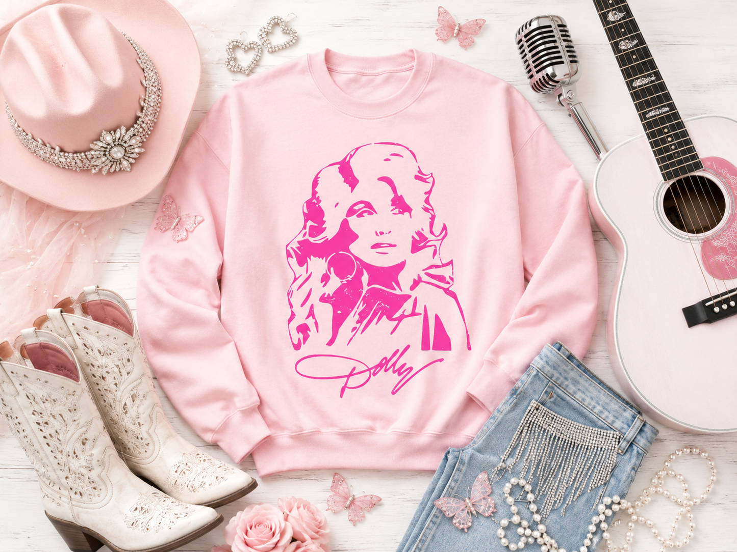 Dolly We'll Remember You Pink Sweatshirt