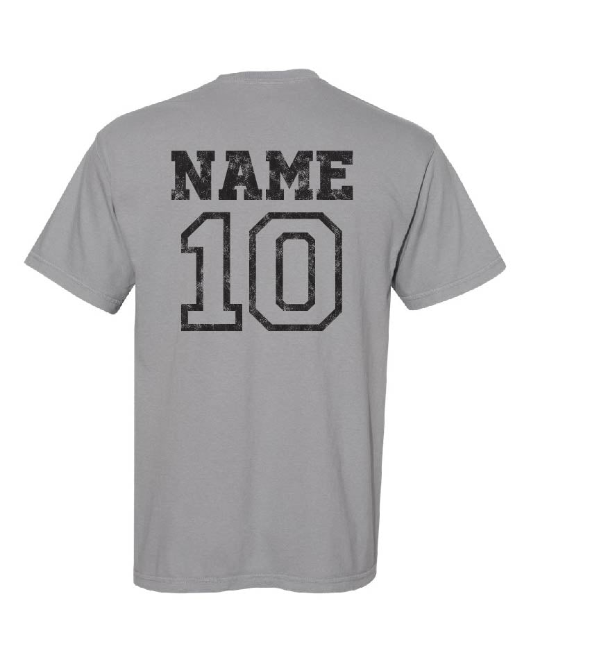 Sports Name & Number Tee - Comfort Colors  *CHOOSE COLORS*
