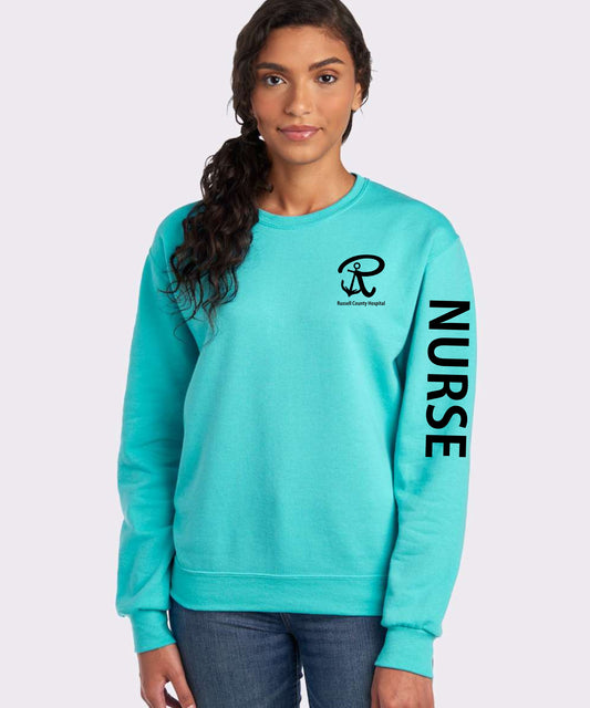 Russell County Hospital Sweatshirts -  POP UP COLORS With PERSONALIZED SLEEVE PRINT