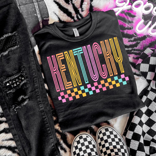 Kentucky Retro Bright - Black Tee
