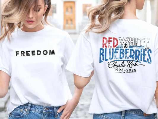 Freedom - Red White & Blueberries Front & Back Print