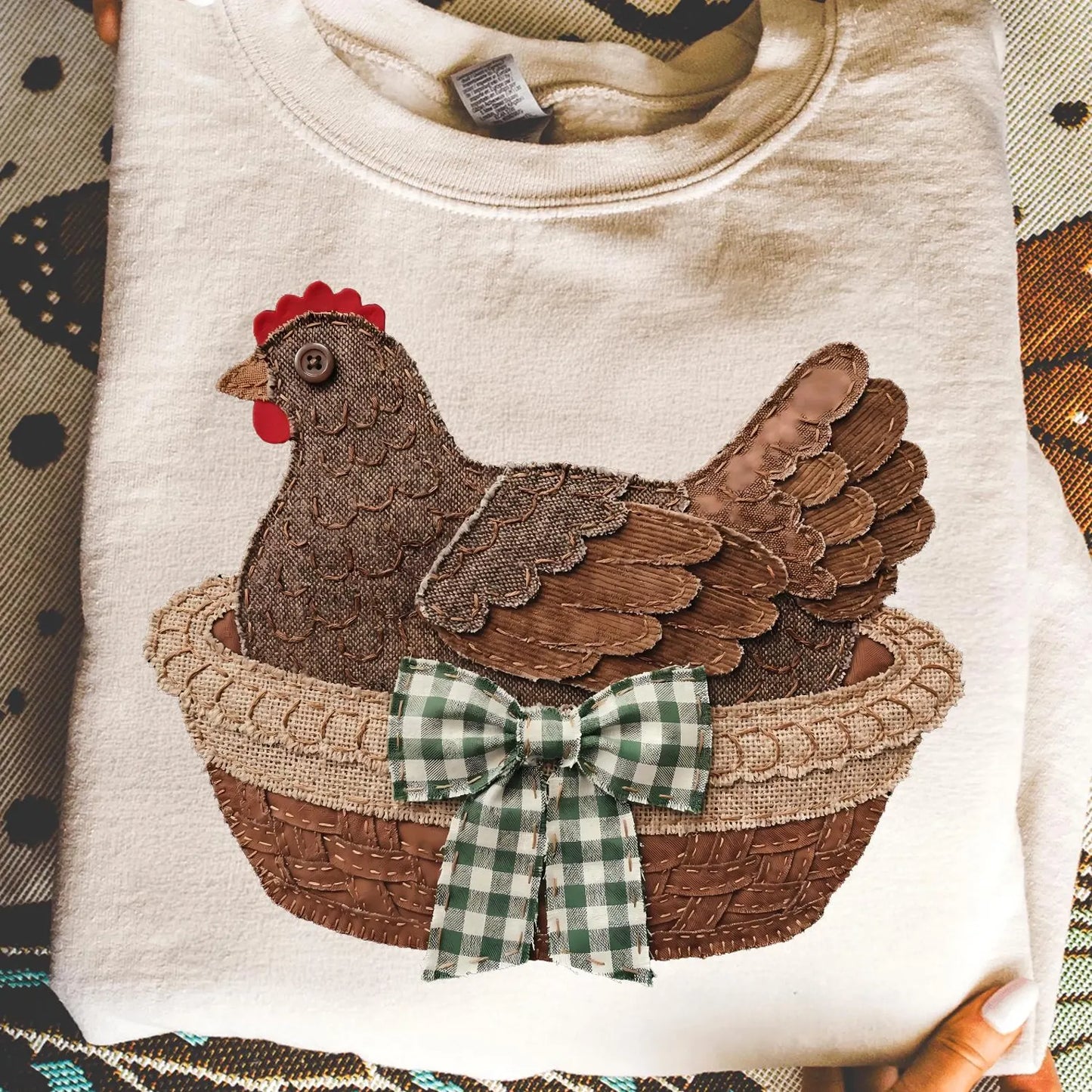 The Thrifted Hen Sand Crewneck