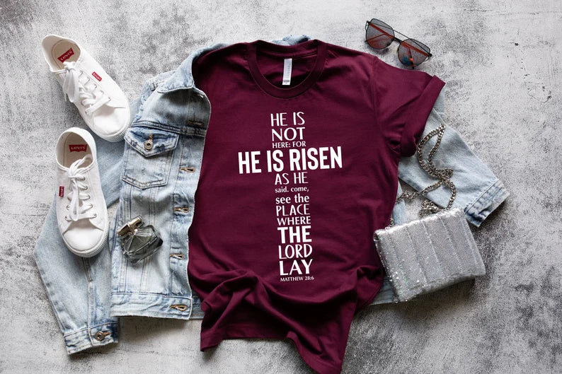 He Is Risen Cross *Choose Color*