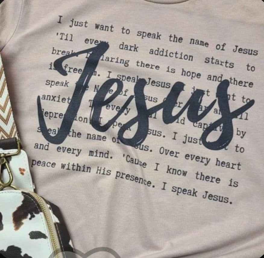 In Jesus Name Tan Tee