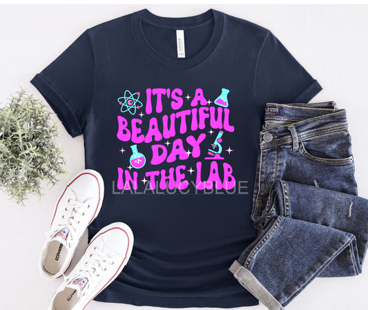 It's a Beautiful Day At The Lab Navy Tee