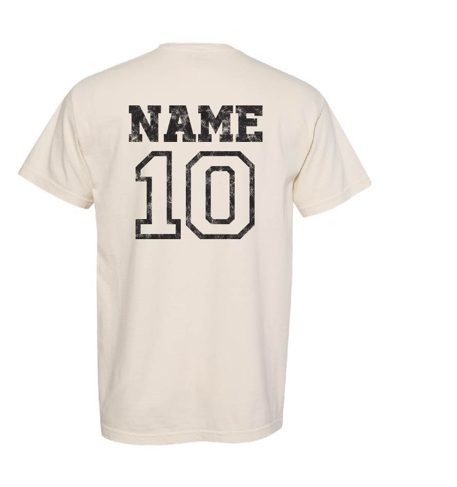 Sports Name & Number Tee - Comfort Colors  *CHOOSE COLORS*