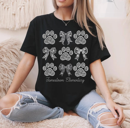 Jamestown Elementary Lace Black Tee