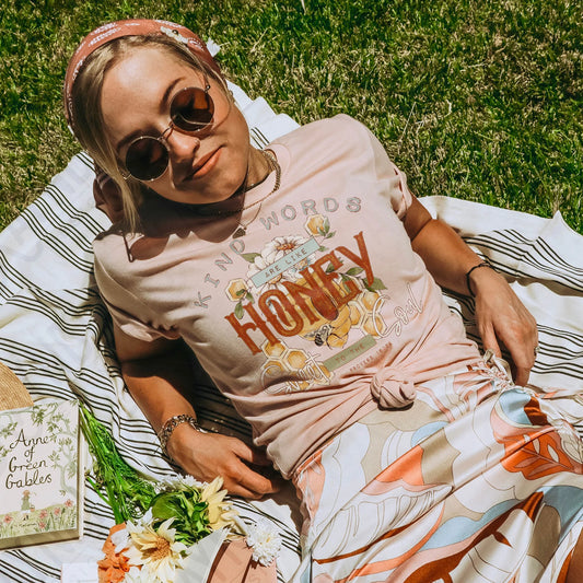Kind Words Are Like Honey - Peach Tee