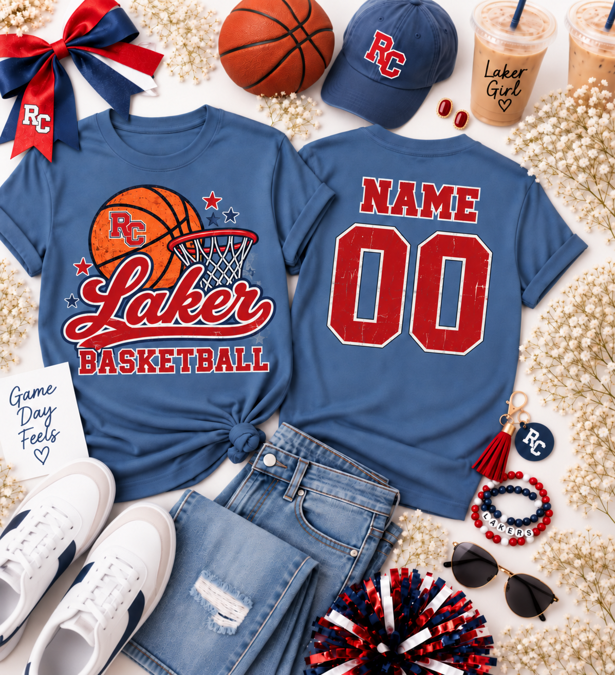 Laker Basketball Vintage With Personalized Back Print
