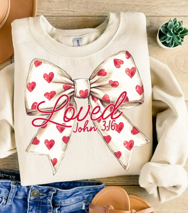 Loved Bow Sand Sweatshirt