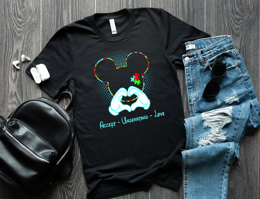 Mickey Autism Black Tee
