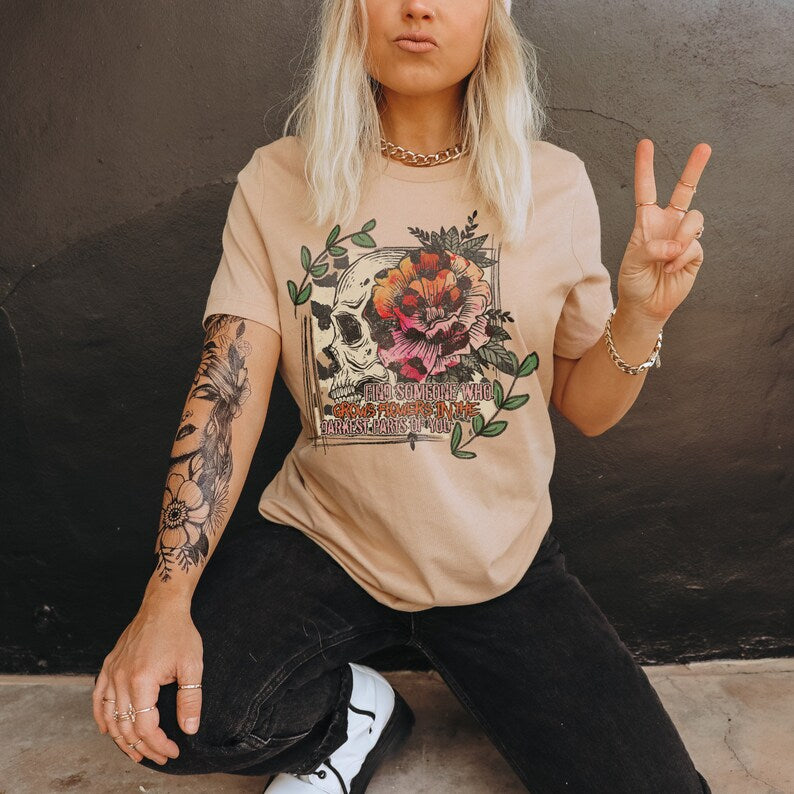 Find Someone Who Grows Flowers - Peach Tee