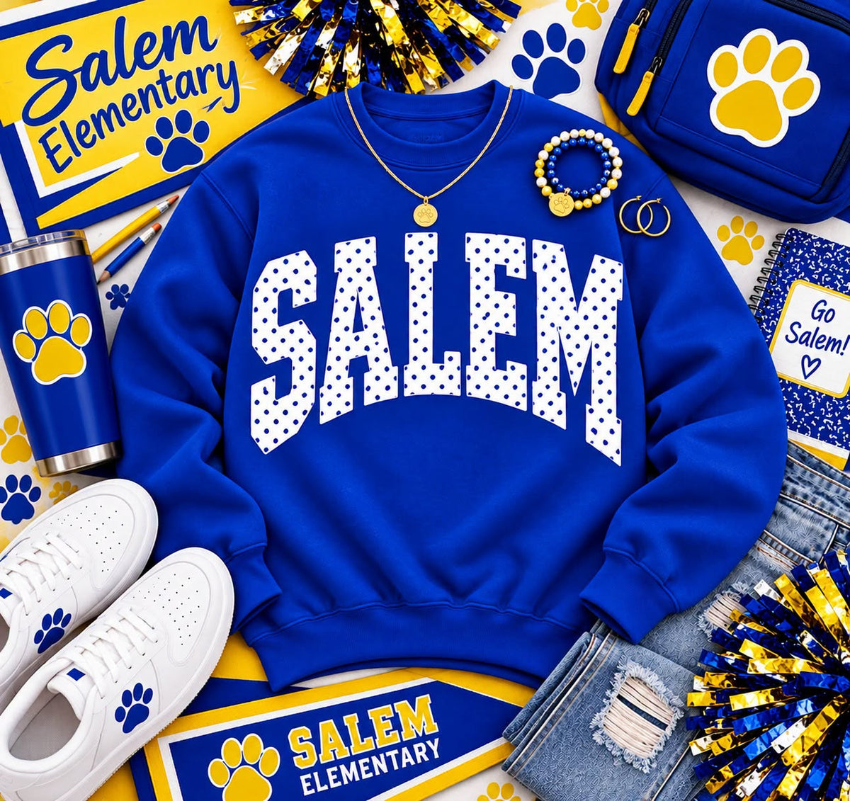 Salem Dots Blue *Choose Style*