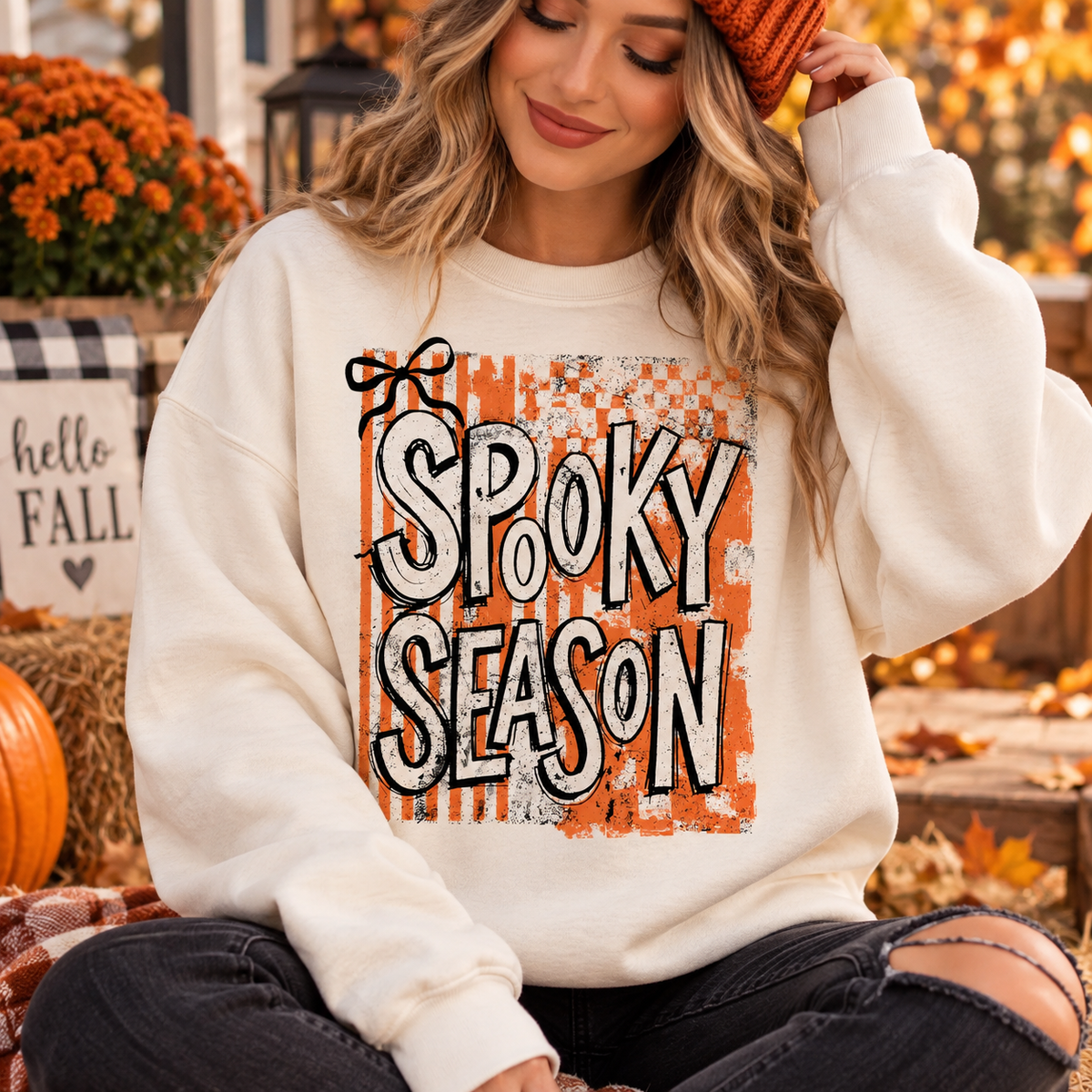 Spooky Season White Sweatshirt