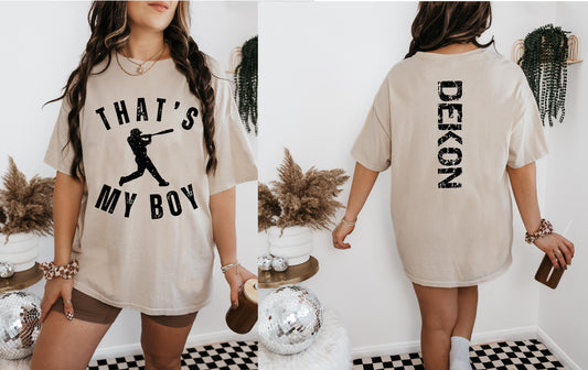 That's My Boy - *Personalized Back* Tan Tee