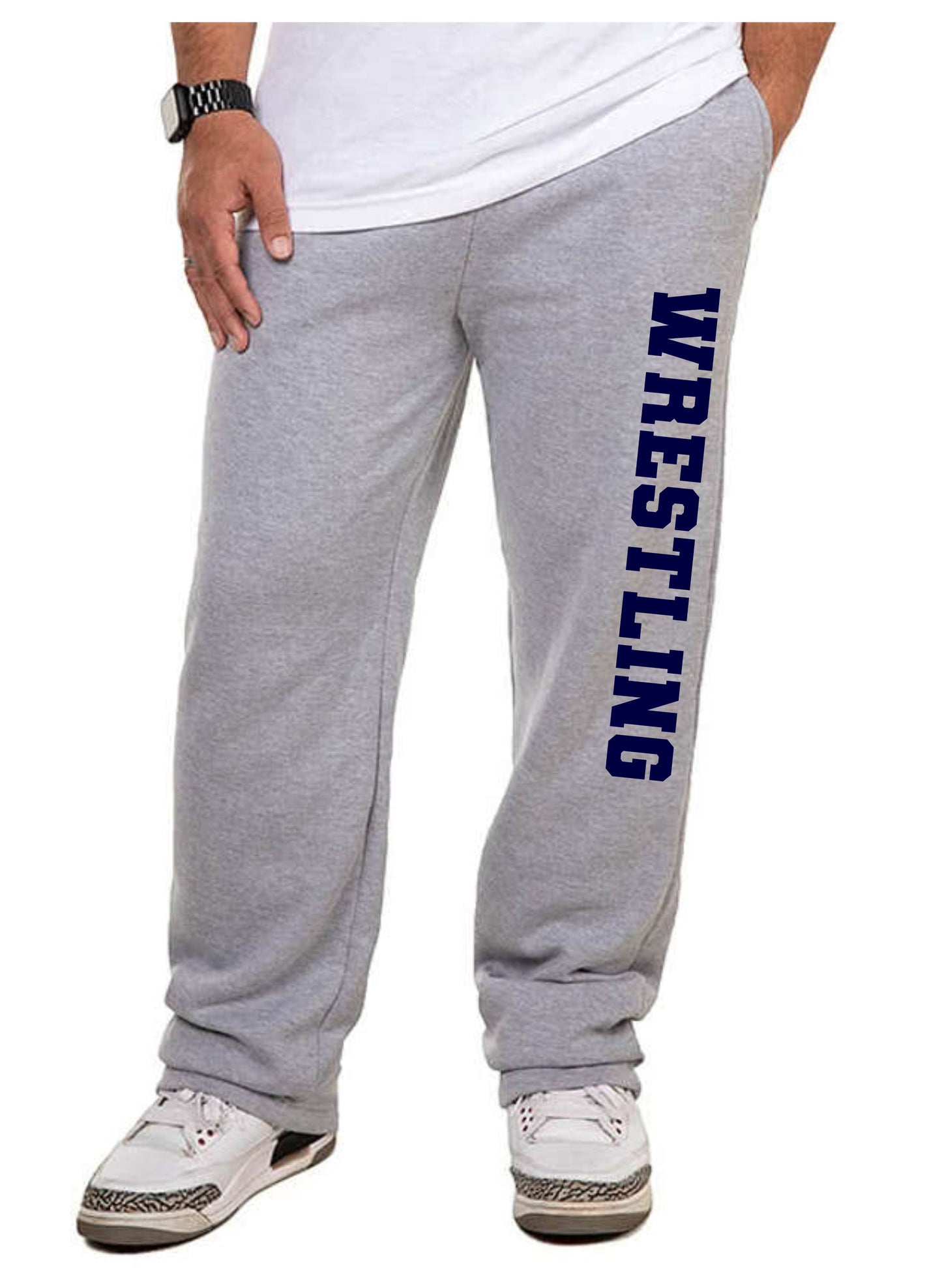 Laker Wrestling Open Bottom Sweatpants - Grey - Unisex