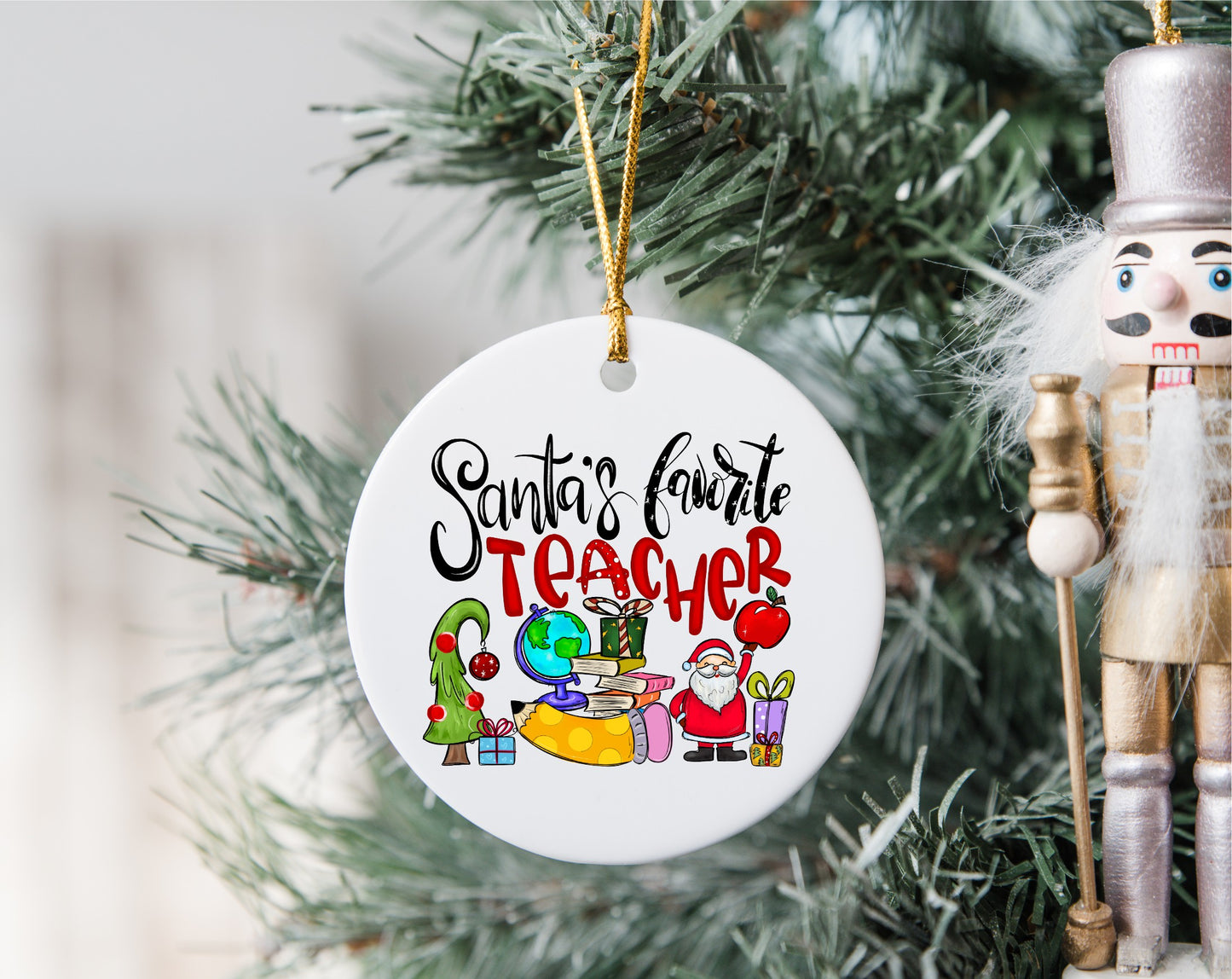 Santa's Favorite Teacher Ornament