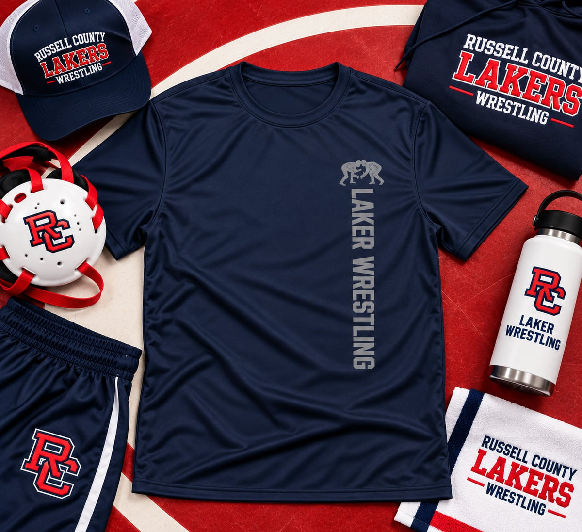 Laker Wrestling Performance Navy Tee