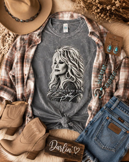 Dolly - I Will Always Love You Black Vintage Tee
