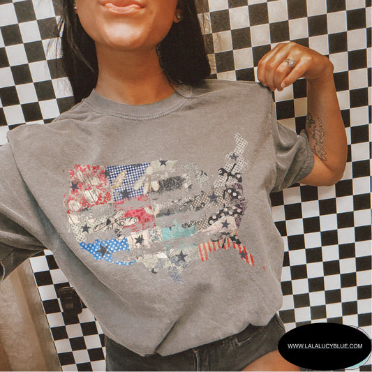 Vintage America Comfort Colors Grey Tee