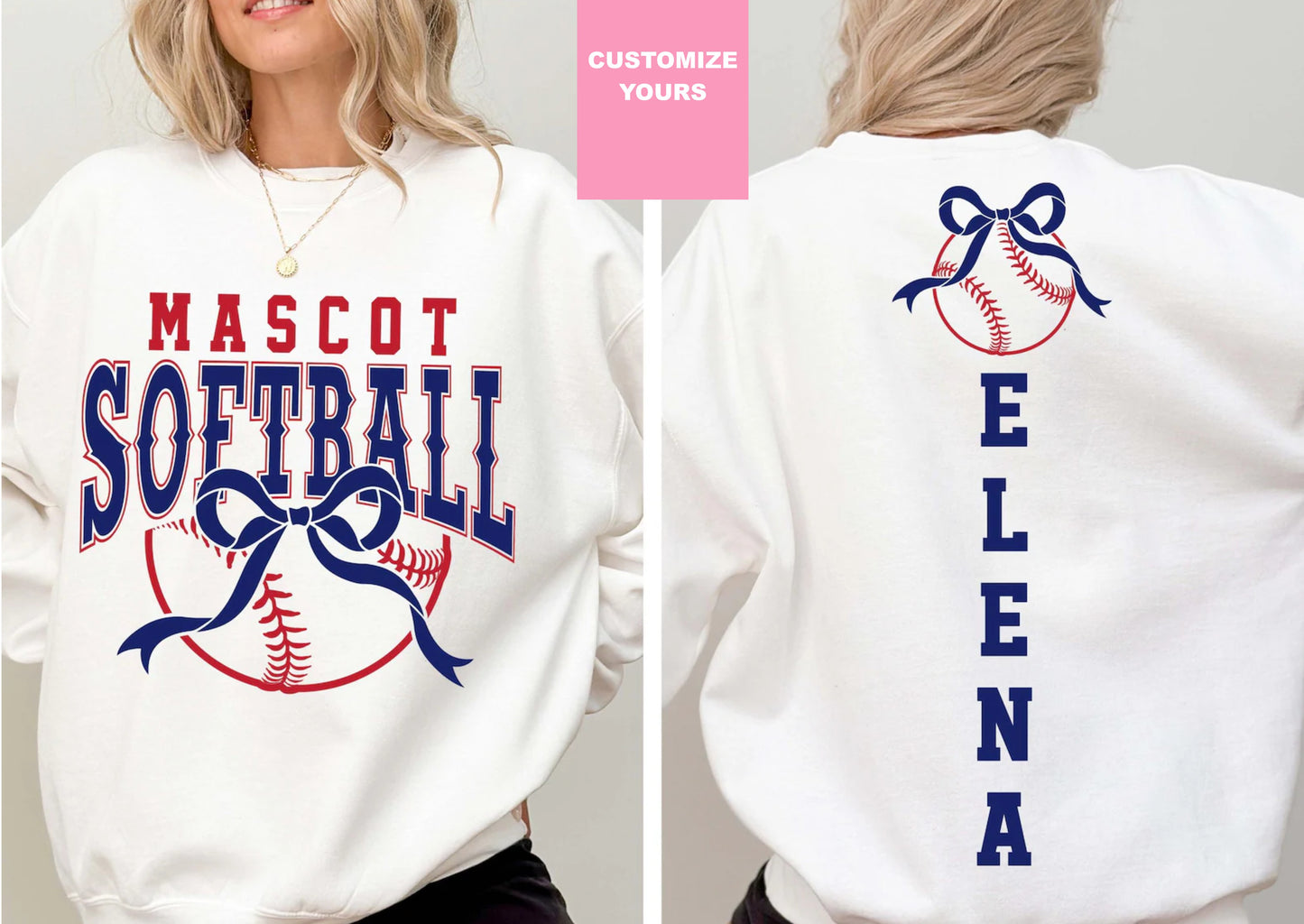 Softball Customized - Front & Back