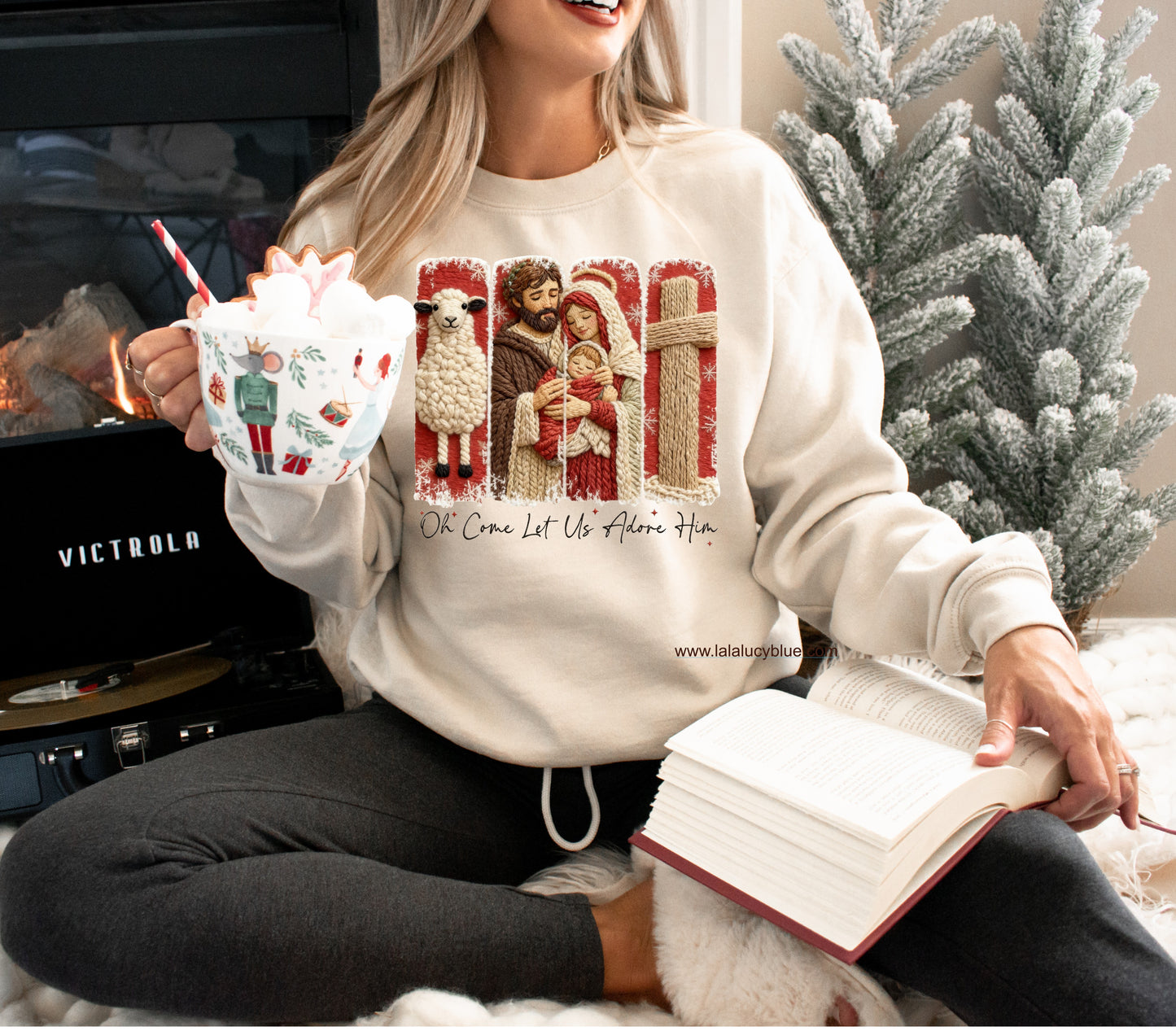 Come Let Us Adore Him - Sand Sweatshirt