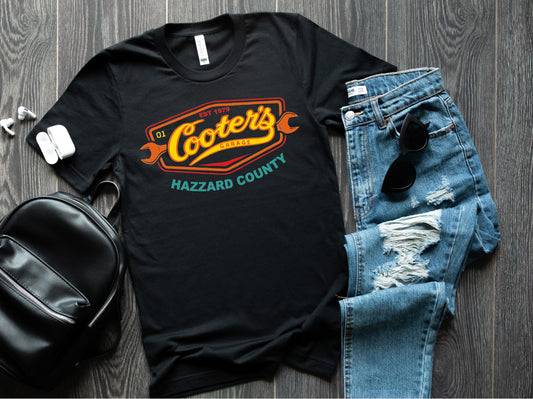 Cooters Garage Hazzard County Black T-Shirt