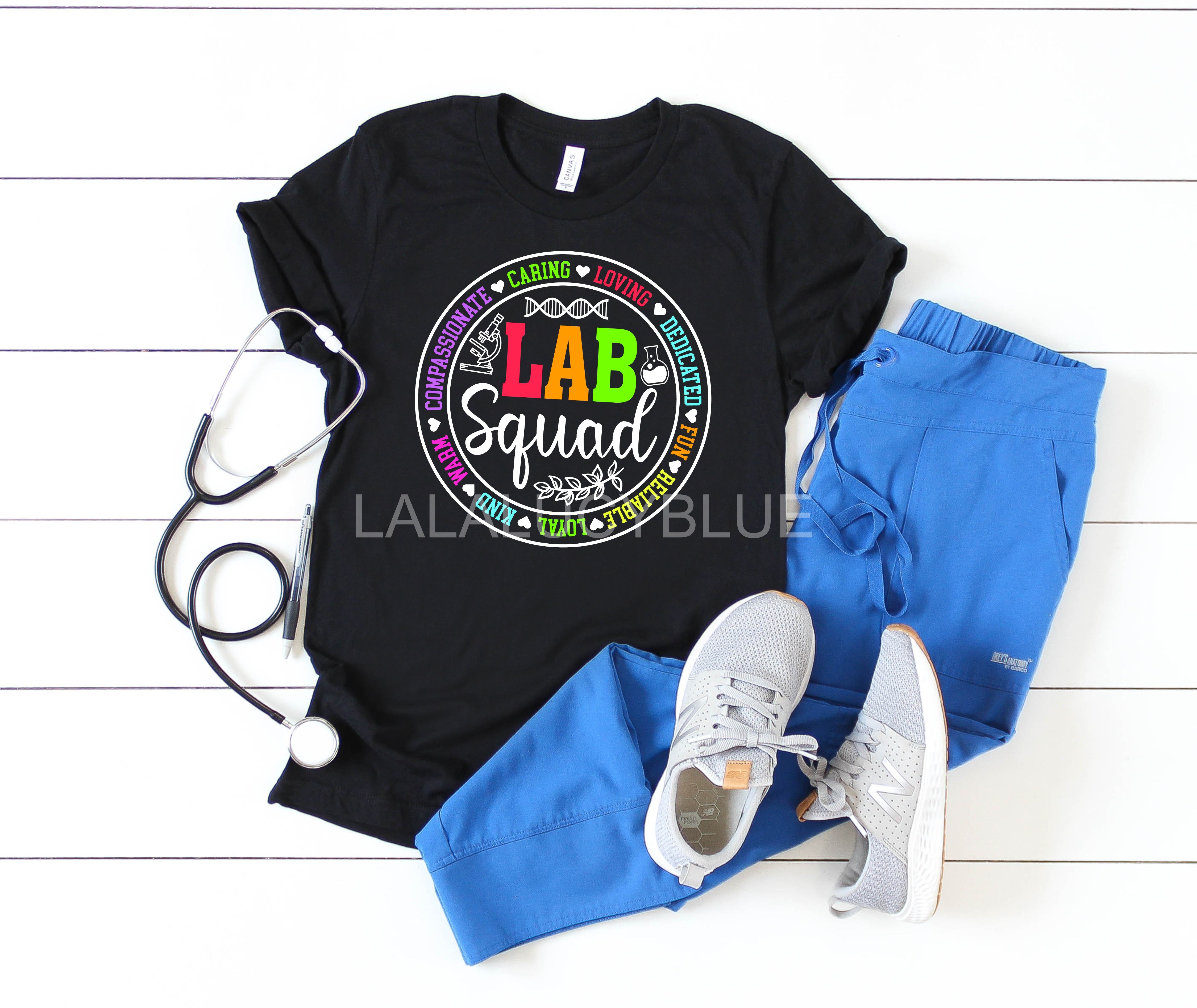 Lab Squad - Black Tee – Lalalucyblue Screen Printing