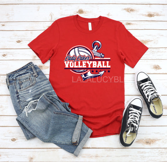 Lady Laker Volleyball Red Tee