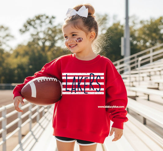 Lakers Distressed Stripes Red *Choose Style*