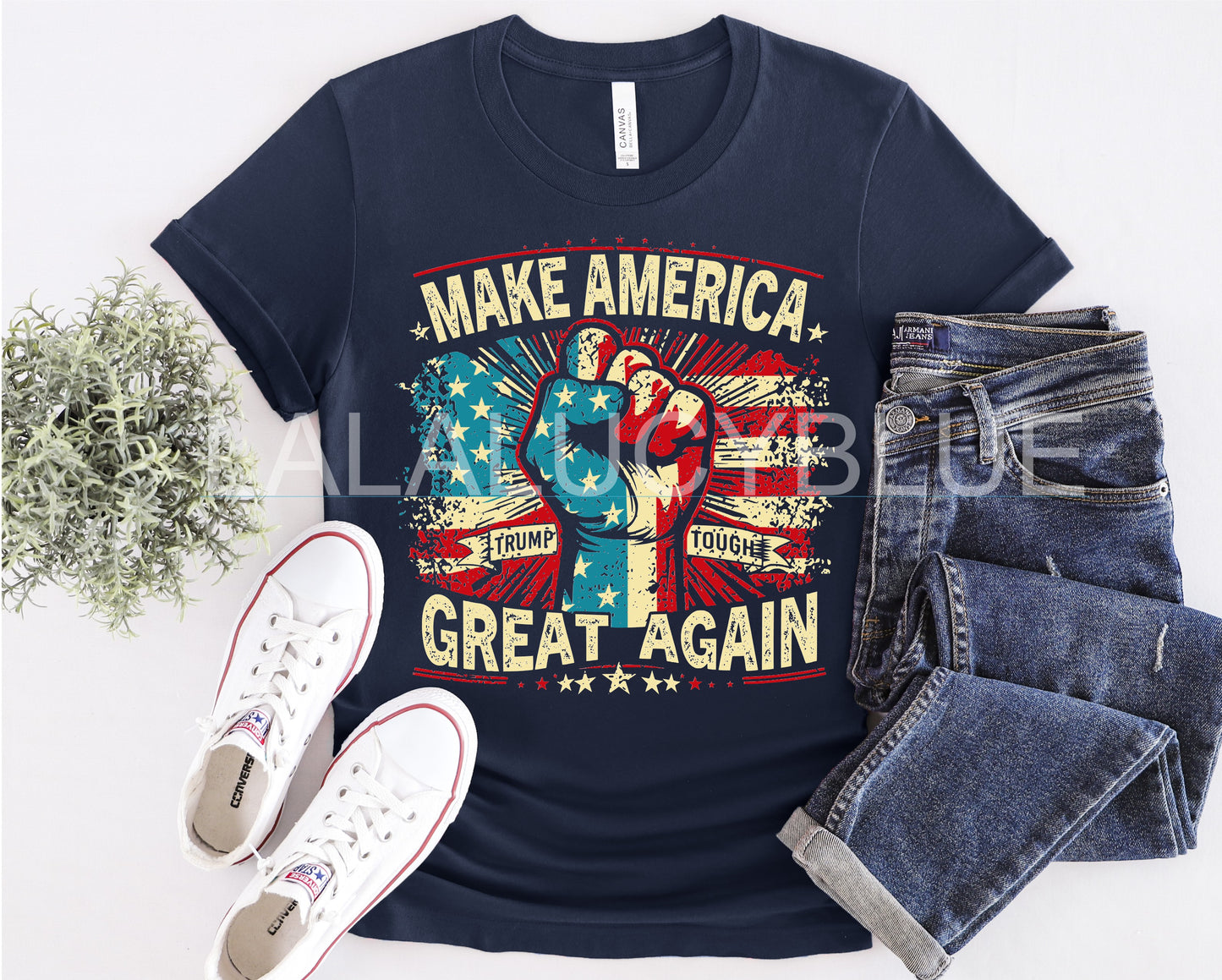 Trump Tough*Make America Great Again Navy Tee