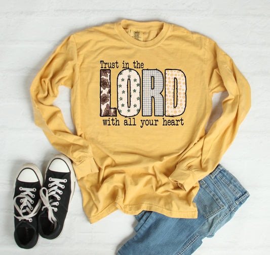 Trust In The Lord Patchwork Mustard Comfort Colors