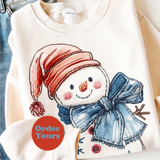 Bluejean Snowman Cream Sweatshirt SS3000