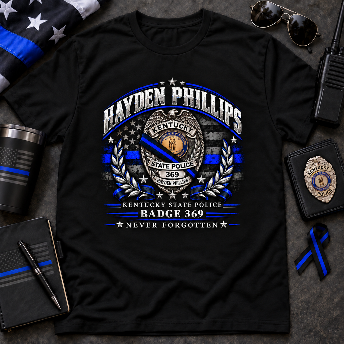 Hayden Phillips Memorial Black Fundraiser T-Shirt