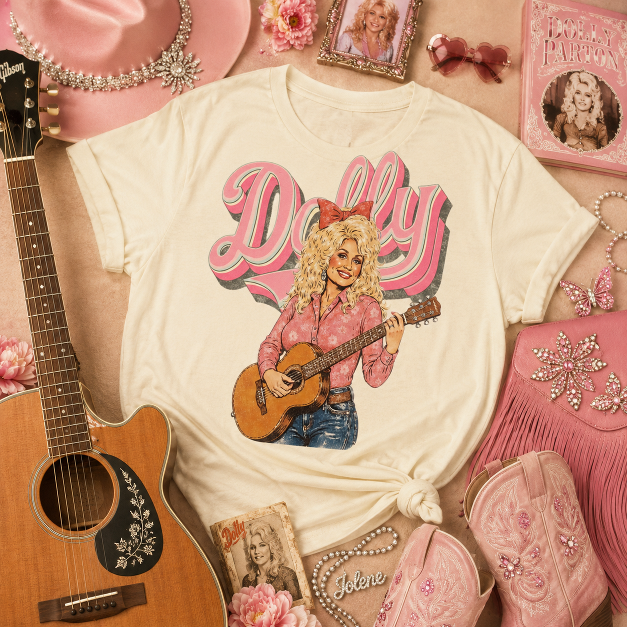 Play Me Some Dolly Cream Tee