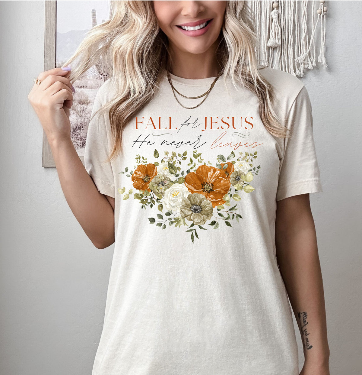Fall For Jesis Fall For Jesus Cream Tee – Lalalucyblue Screen Printing
