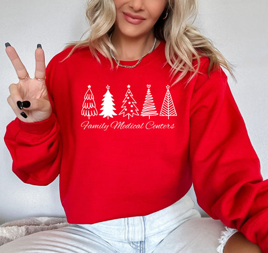Family Medical Center Christmas Trees Red Sweatshirt